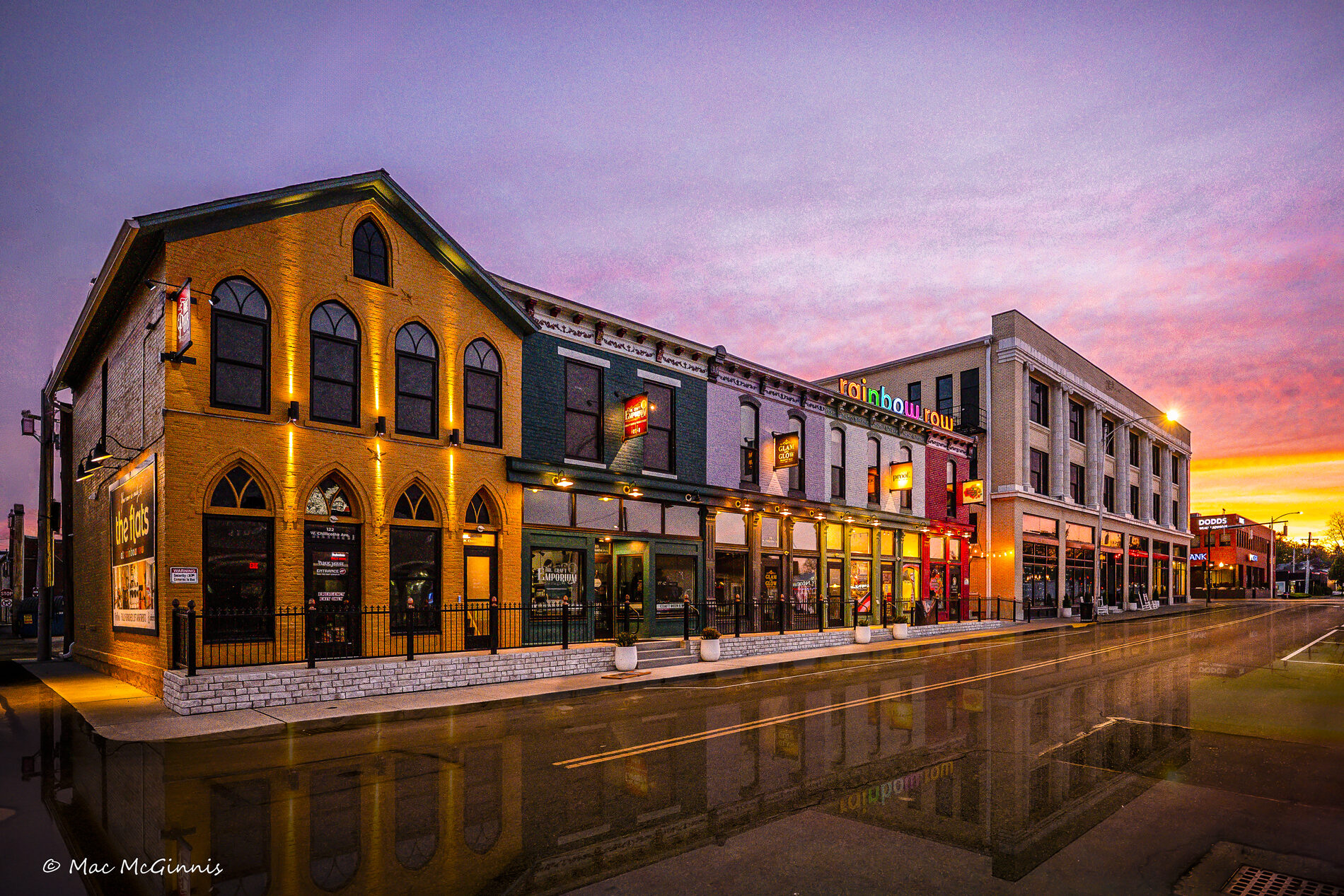 Historic buildings with lofts above the storefronts