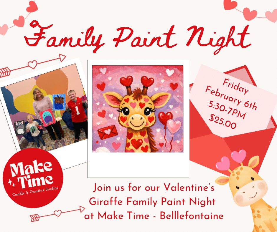 Valentine's Giraffe Family Paint Night